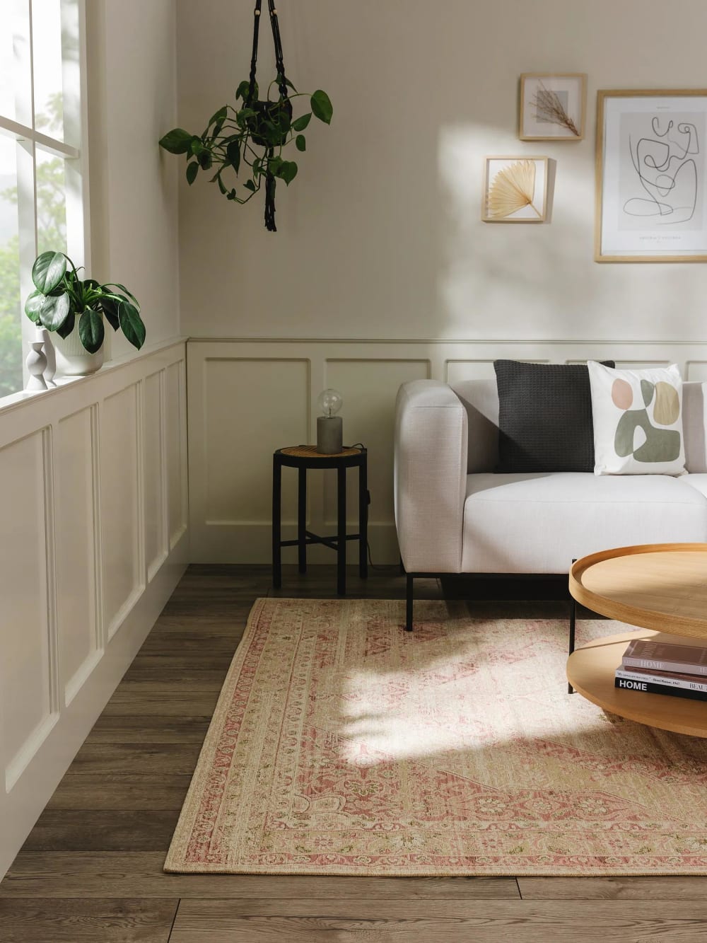 Tapis tissé à plat rose 80x165 — vue 3