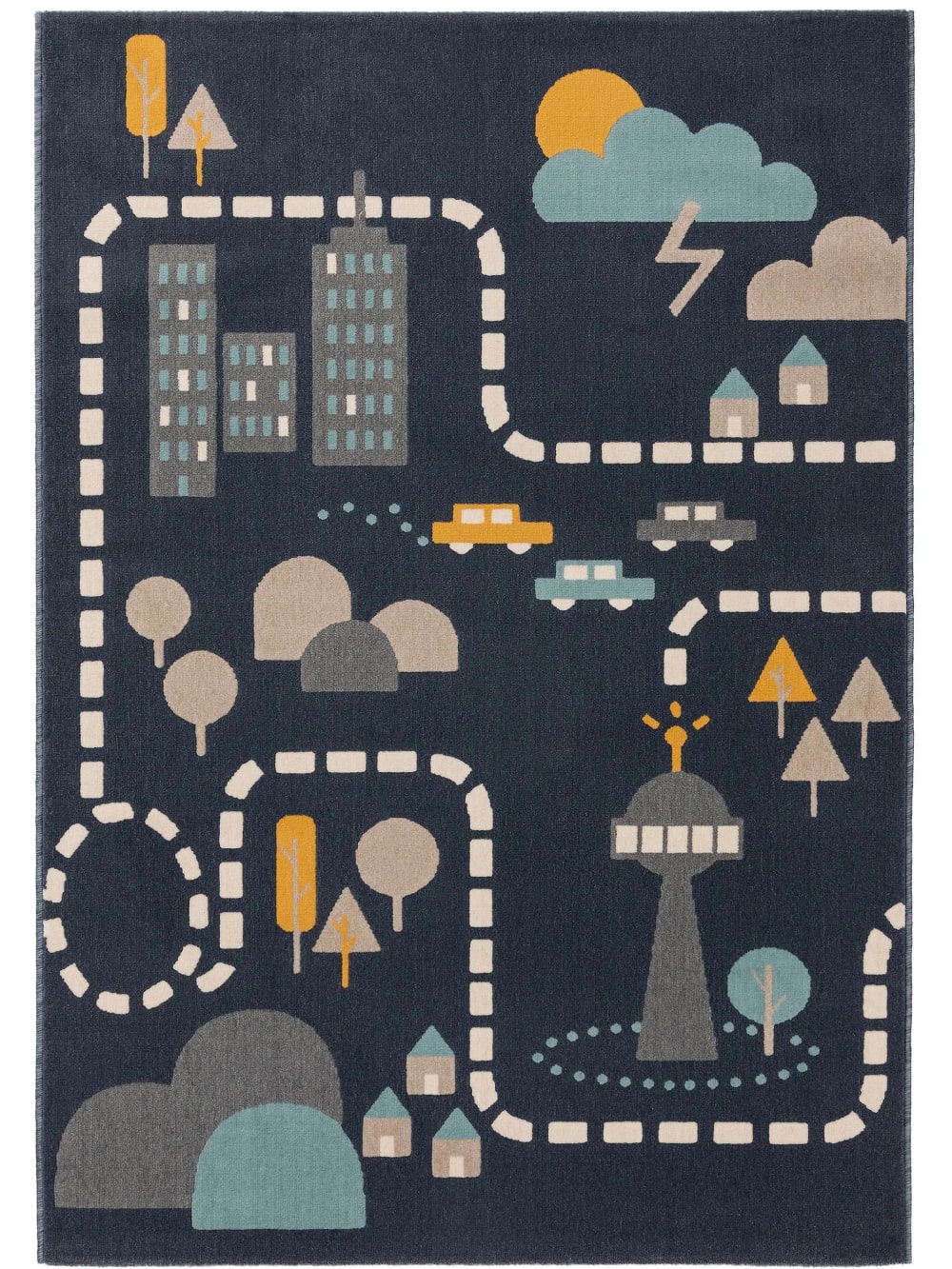 Tappeto bambino azzuro 120x170 - Modello Esotico - Blu - PVC - Cloruro di polivinile