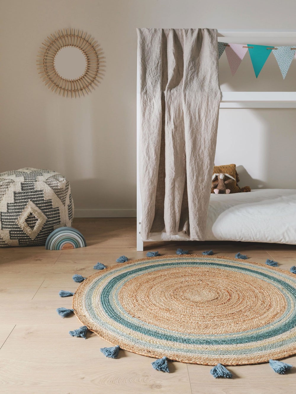 Tapis enfant turquoise 115 round