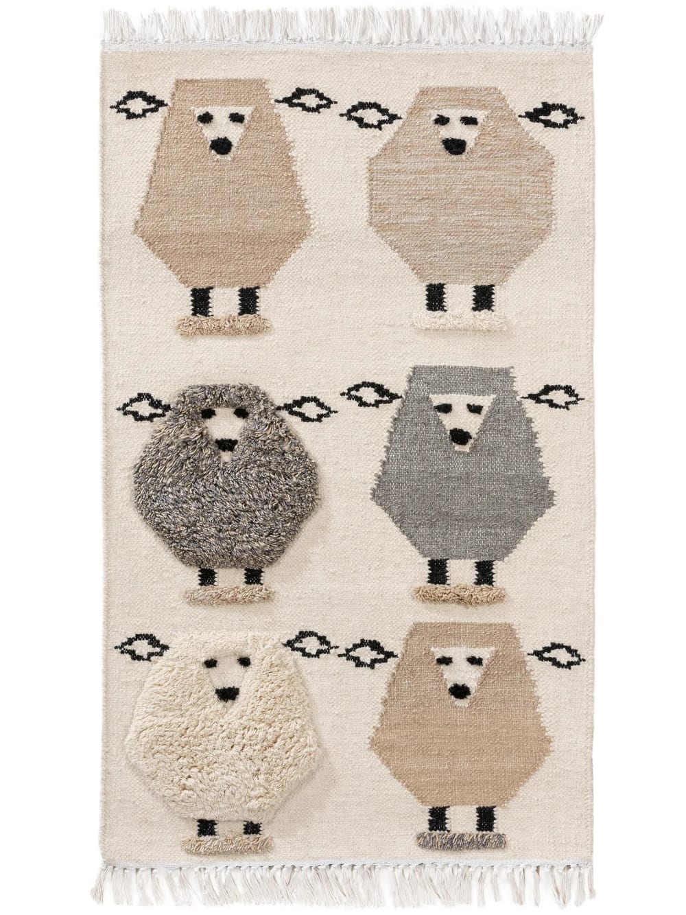 Tappeto bambino crema 120x180 - Modello Esotico - Beige - Lana