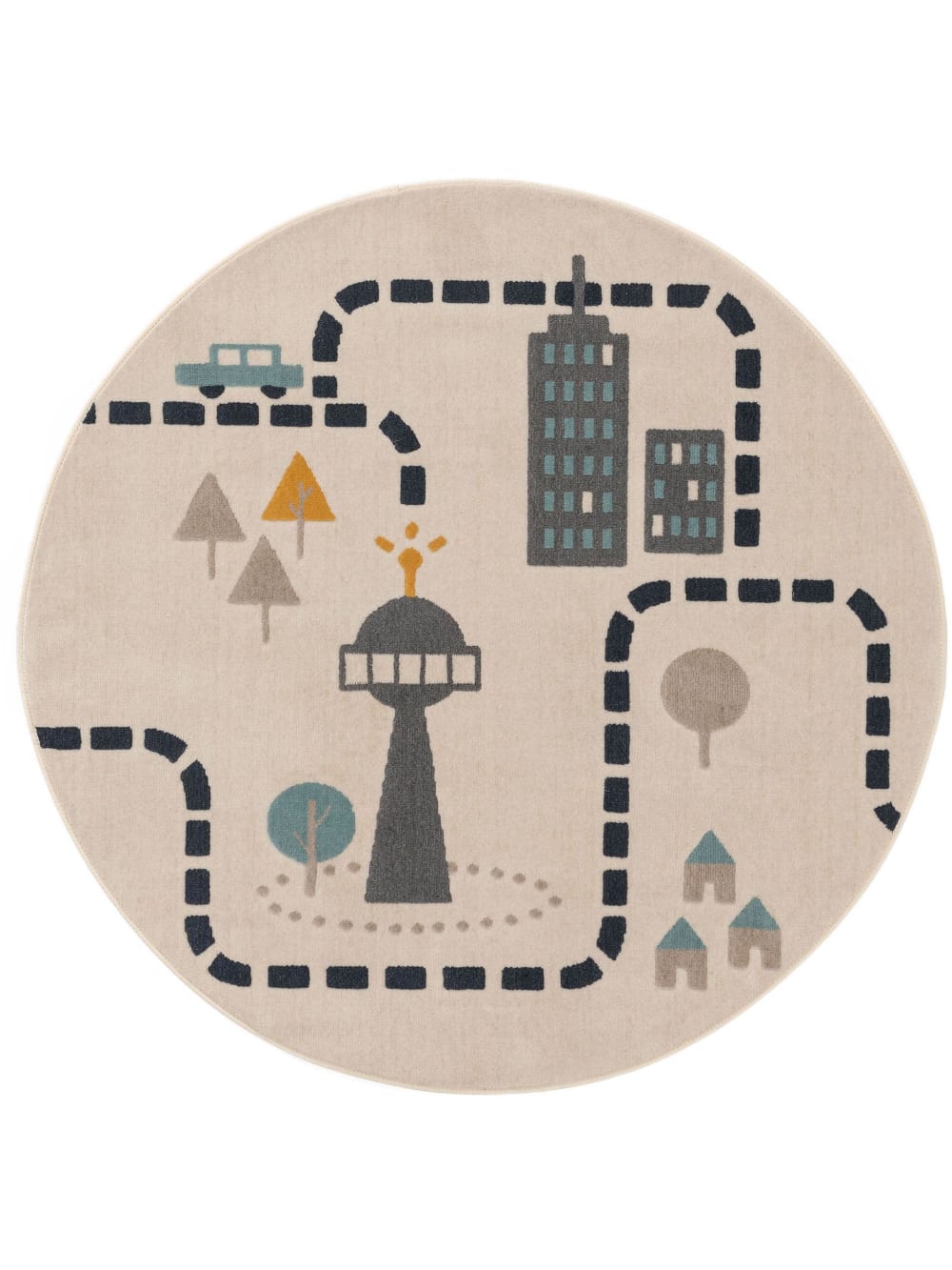 Tapis enfant beige D 120 rond
