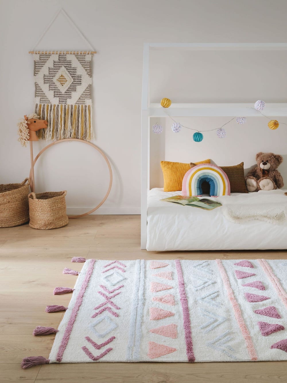 Tapis lavables pour enfants rose 80x120