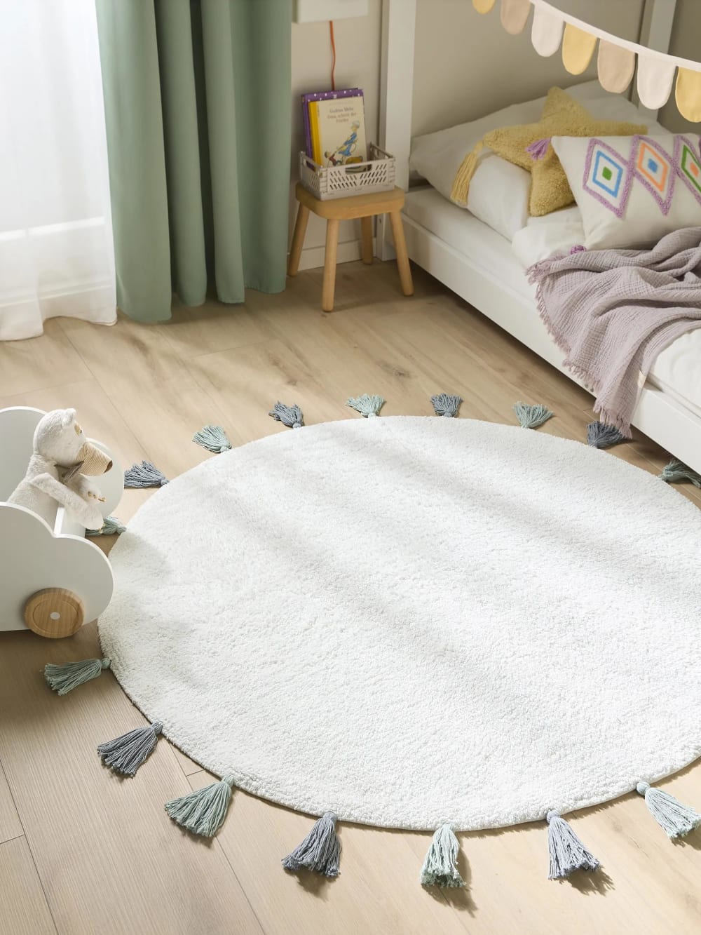 Alfombra lavable para niños azul ø 80 redondo - Maisons du Monde