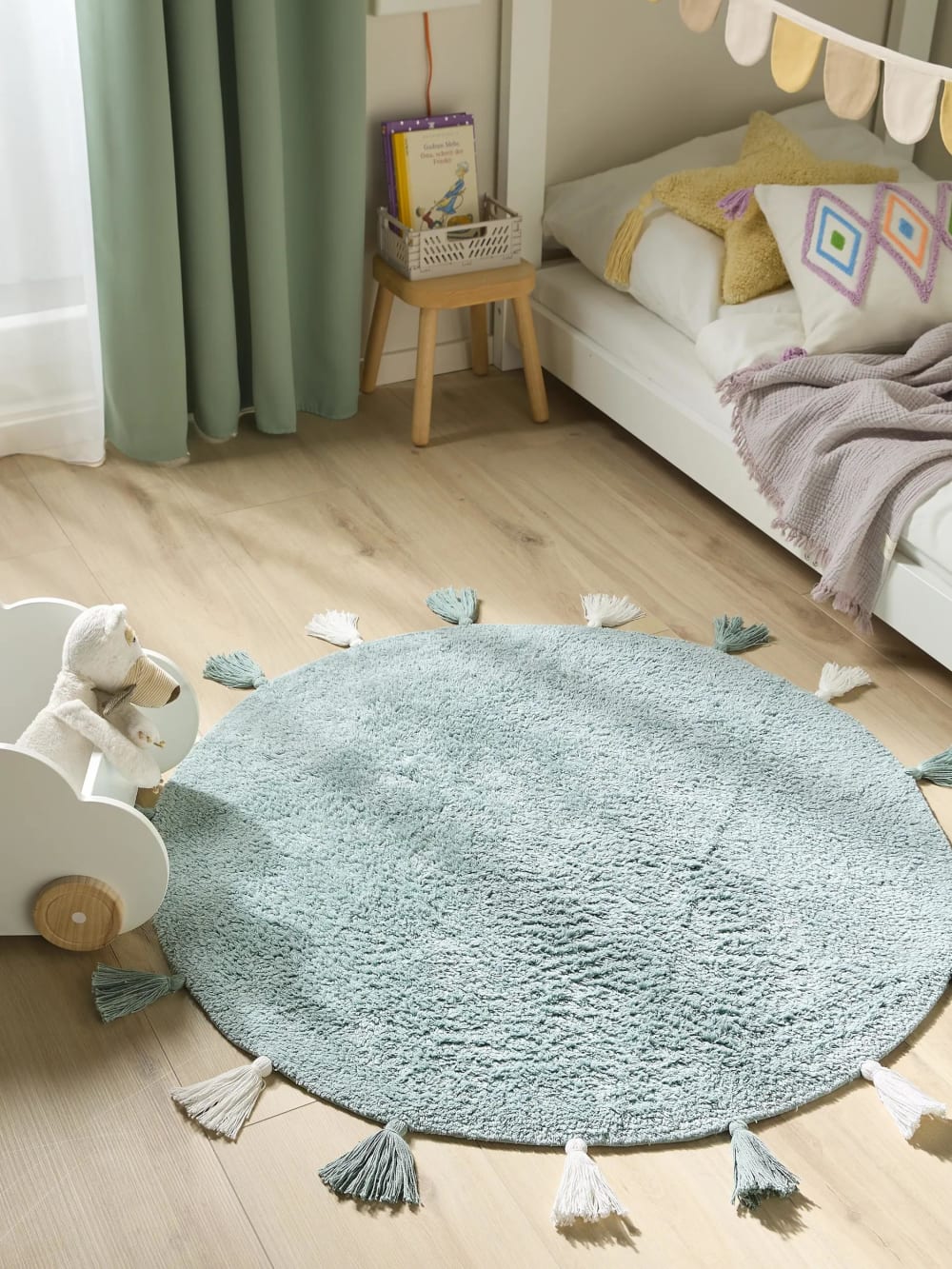 Tappeto lavabile per bambini menta ø 100 rotondo - Benuta