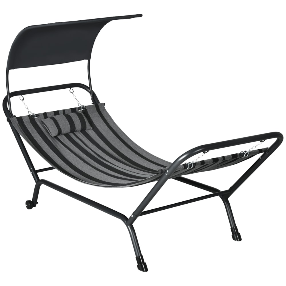Hamac 1 personne design - dim. 240L x 92l x 148H cm - gris