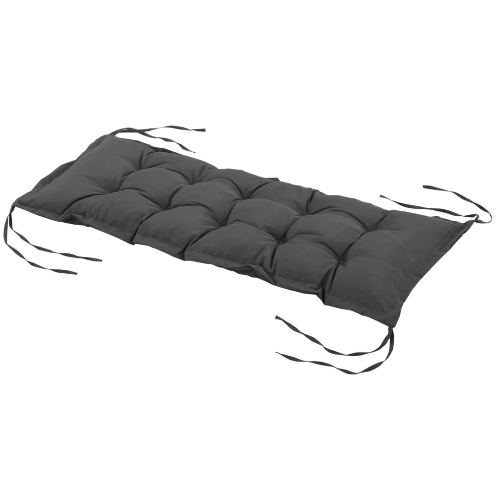 Coussin d'assise banc de jardin dim 100L x 40l x 10H cm polyester gris