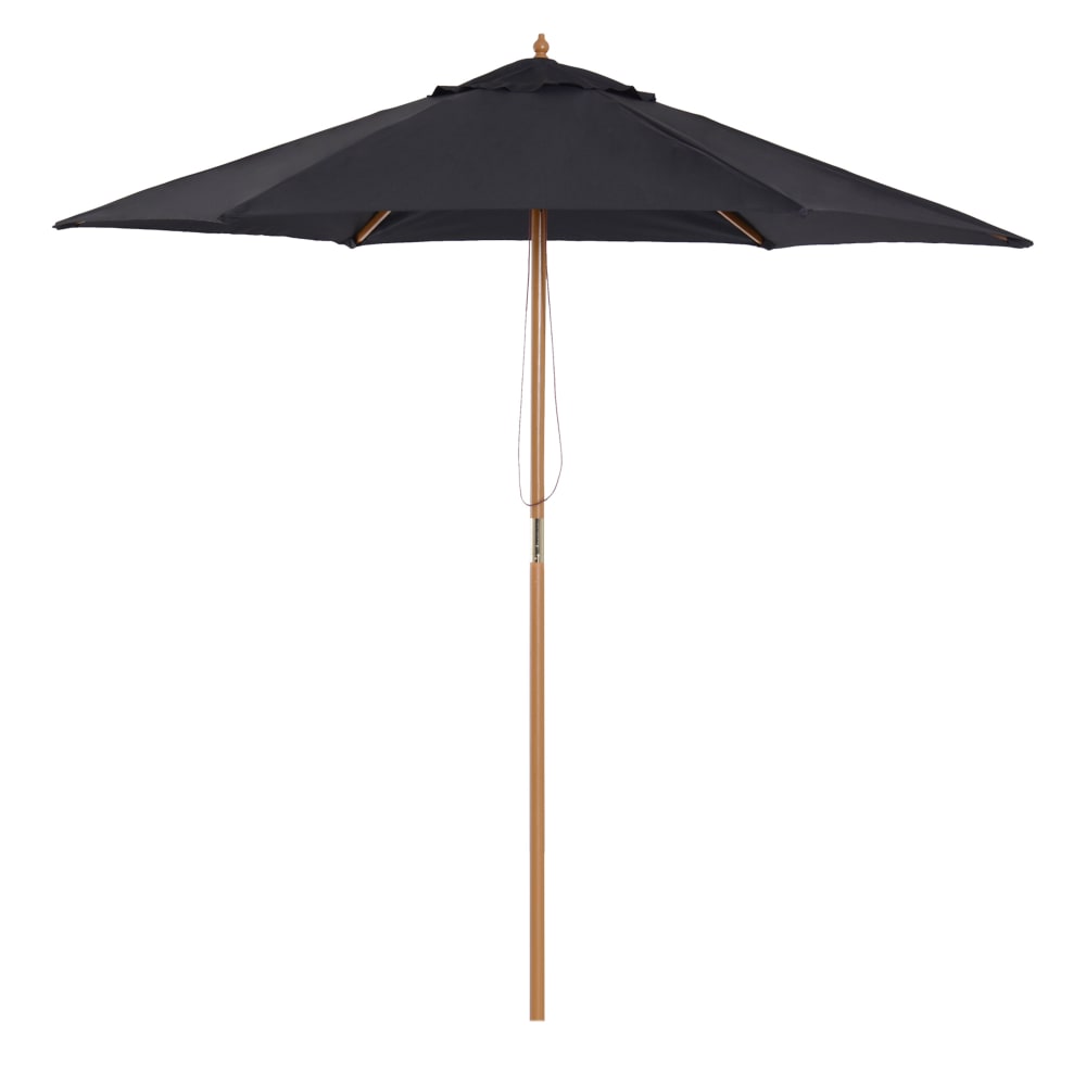 Parasol droit rond grande taille de jardin Ø 2,5 x 2,3H m bambou noir