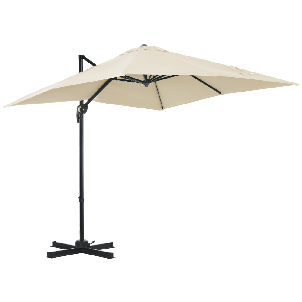 Parasol déporté carré inclinable dim. 2,45L x 2,45l x 2,45H m