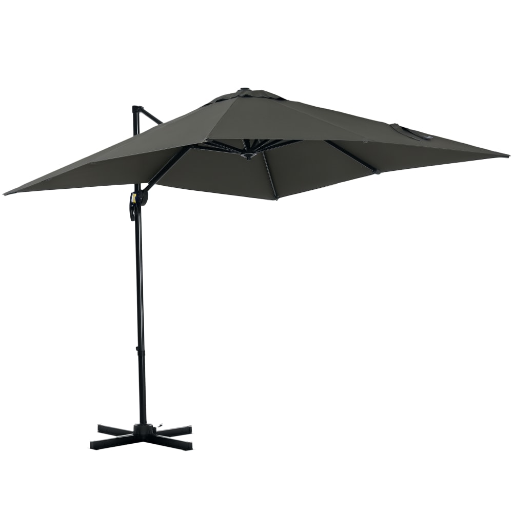 Parasol déporté carré inclinable dim. 2,45L x 2,45l x 2,45H m