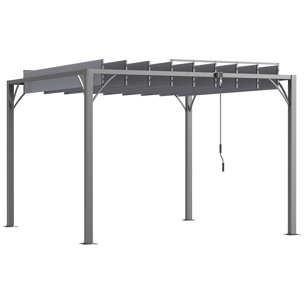 Pergola lames orientables 2,95 x 2,95 m aluminium acier polyester gris