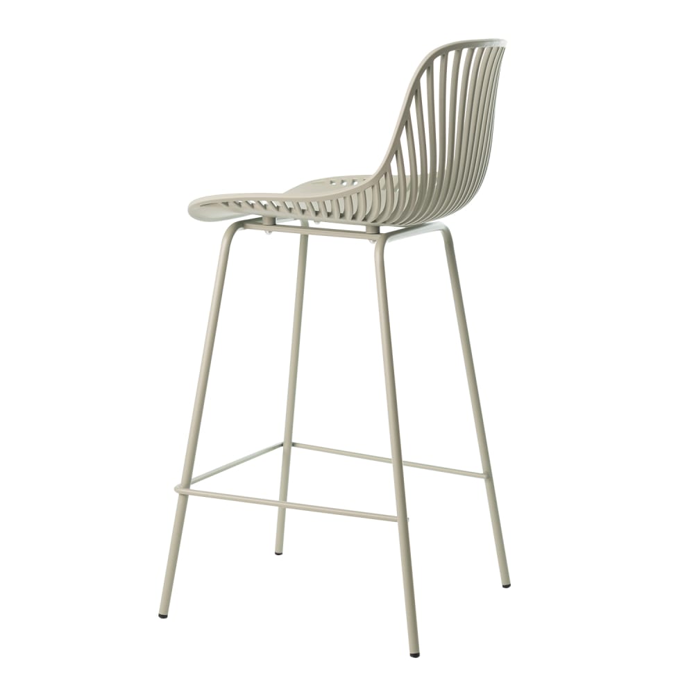 Taburete bajo de polipropileno color menta y patas metalicas - Maisons du Monde
