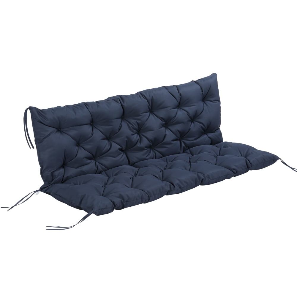 Coussin banc de jardin 3 places bleu