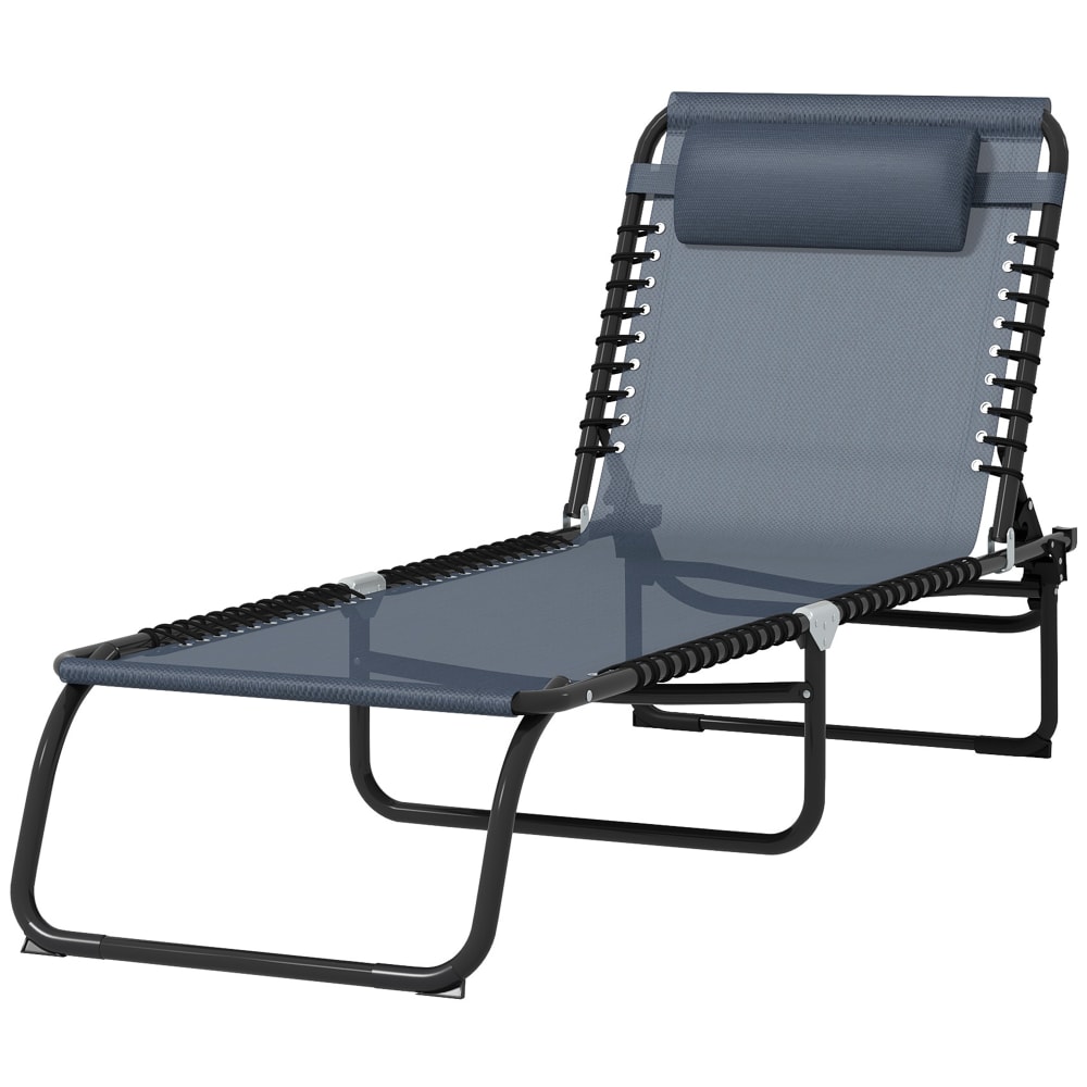 Transat pliable dossier inclinable réglable acier textilène - Maisons du Monde