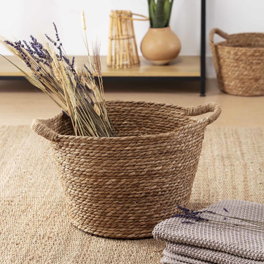 Set de 3 paniers fibre naturelle avec anses