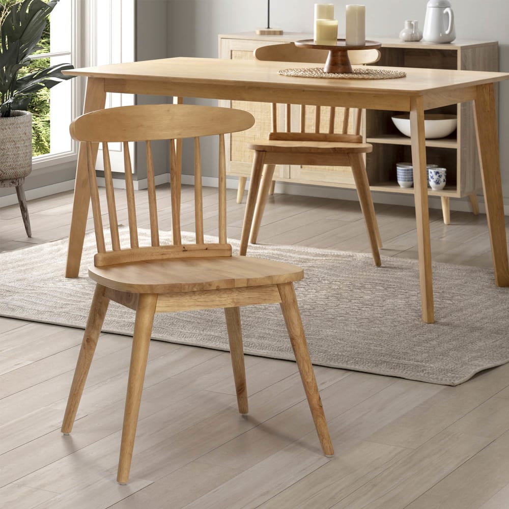 Mesa de comerdor 140x80 cm color roble, madera maciza - Maisons du Monde