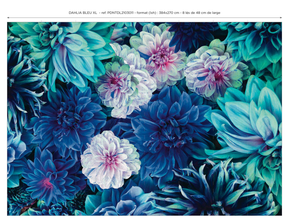 Papier peint panoramique Dahlia Bleu Xl — vue 4