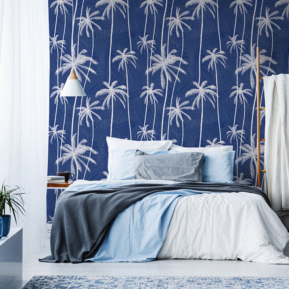 Papel pintado panorámico palm jeans