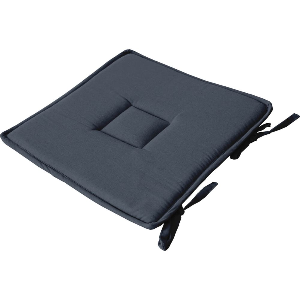 Galette de chaise uni effet bachette 40 x 40 cm gris foncé