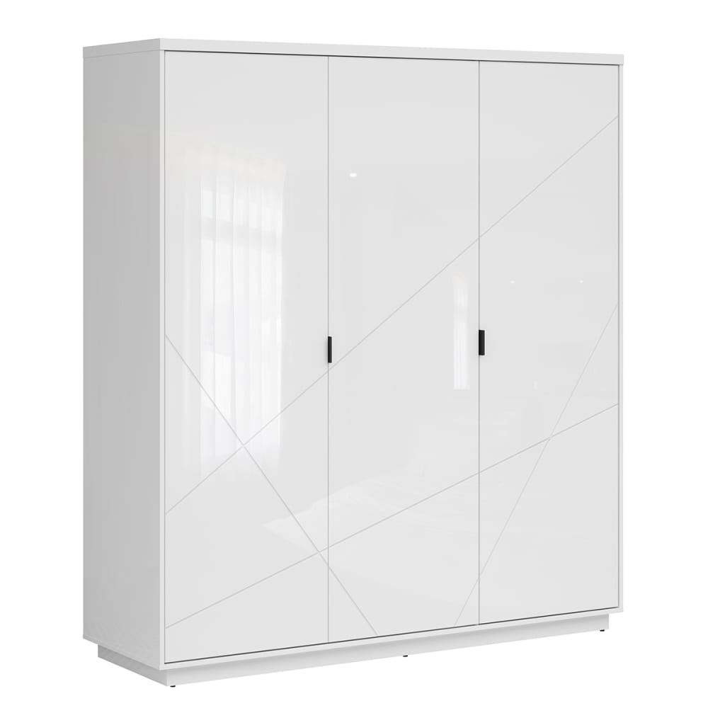 Armoire 3 portes stratifiés blanc