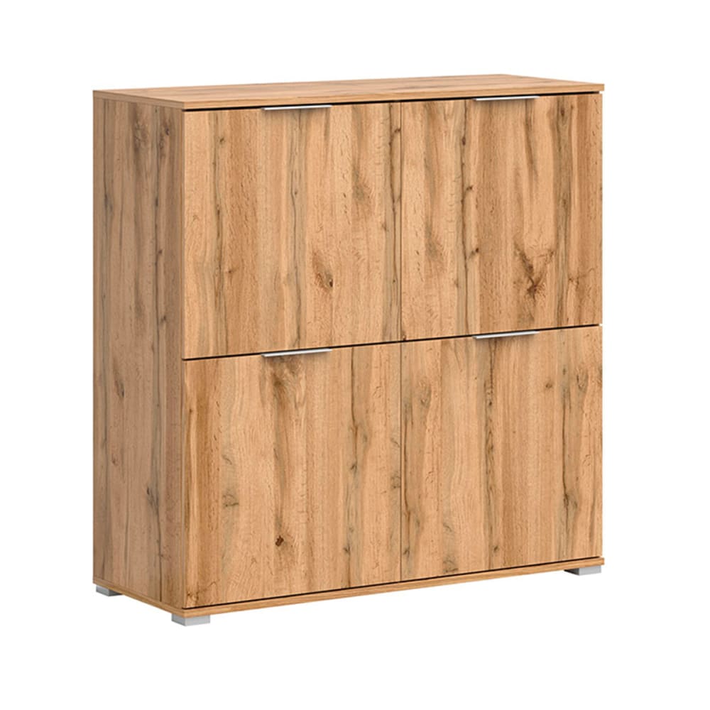 Petits meubles Sideboard 4-türig Laminierte Spanplatten Holz Braun Spanplatte