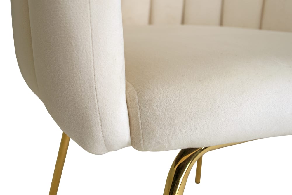 Poltrona conchiglia in velluto beige - Samira Italia