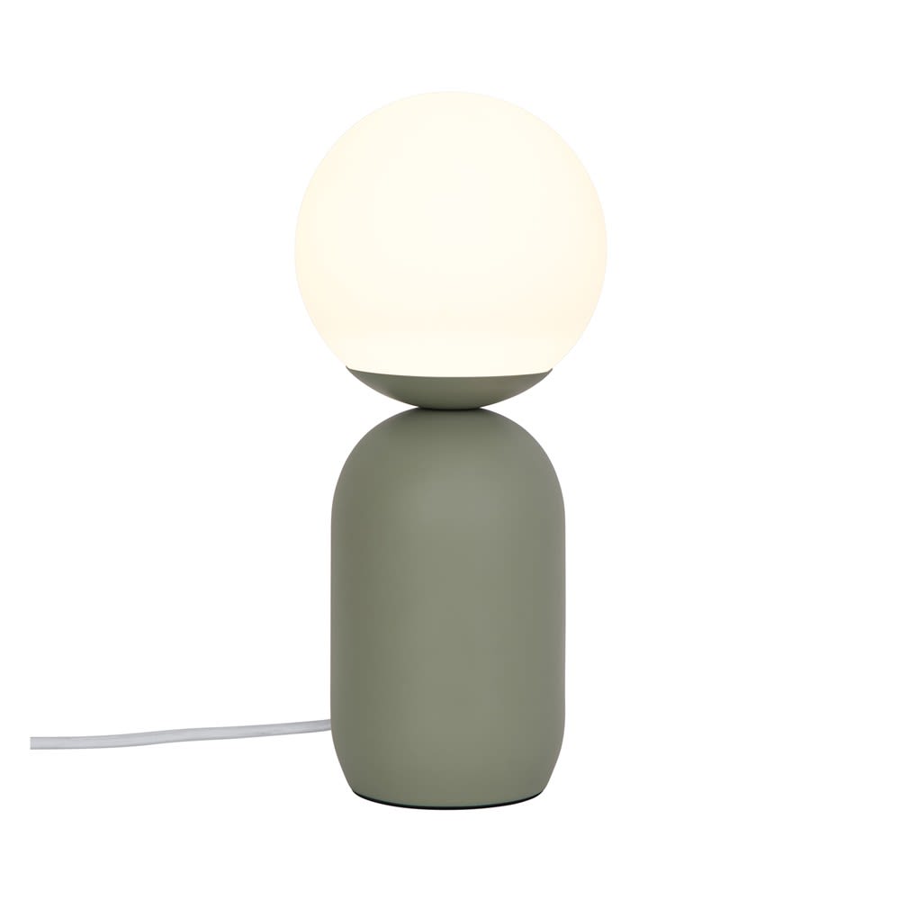 Lampada da tavolo minimalista verde con sfera bianca - Modello Contemporaneo - Verde - Metallo