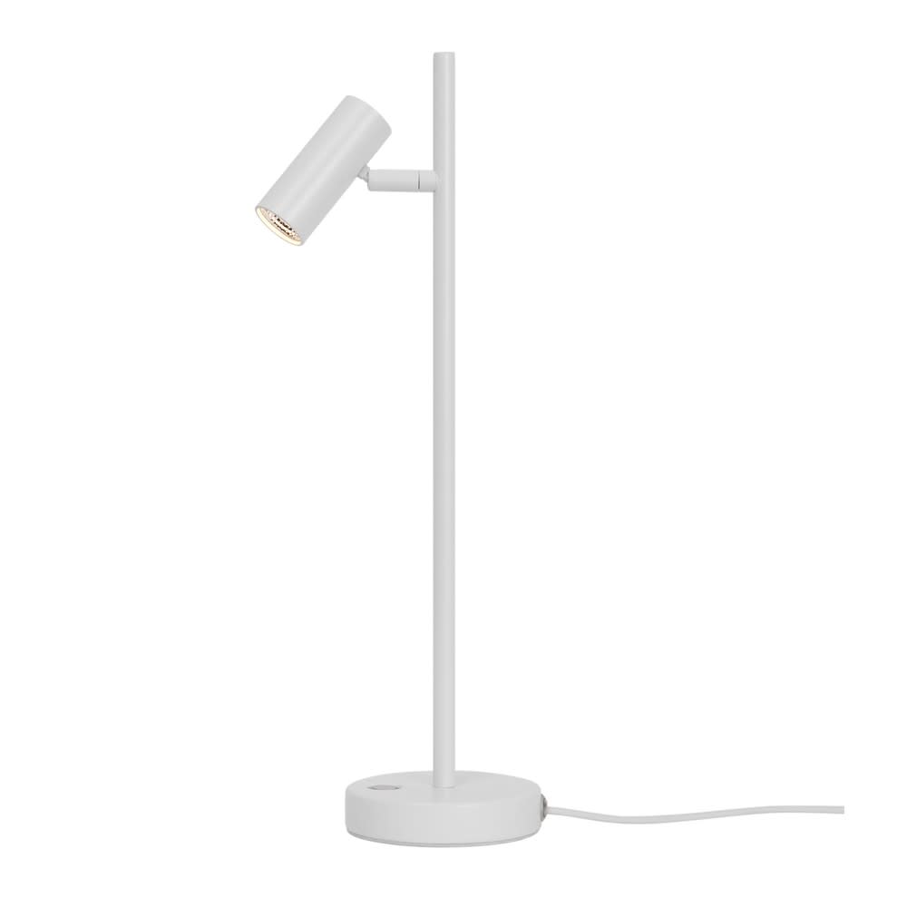 Lampe de table led orientable blanche avec interrupteur sur la base