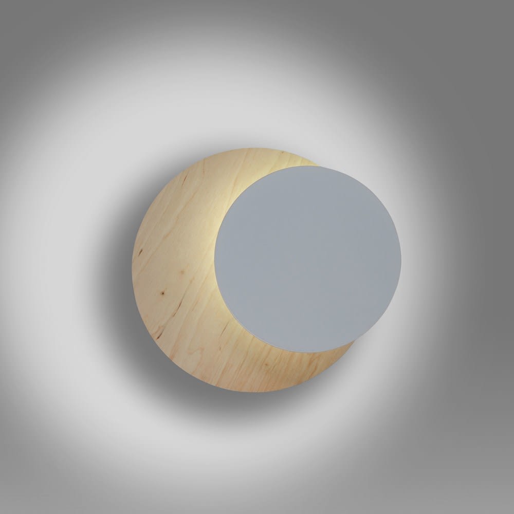 Kreisförmige Wandleuchte Holz und Weiß - Maisons Du Monde