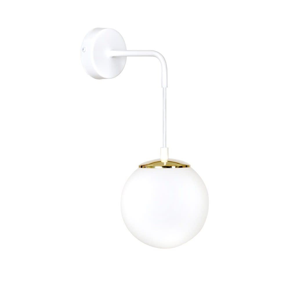 Wonderlamp Wandleuchte aus weißem und goldenem Metall mit verstellbarer Höhe style modern - Metall
