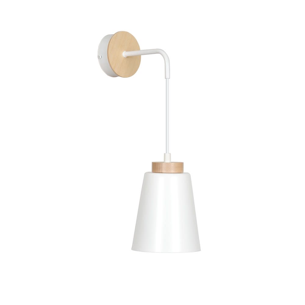Aplique de pared con pantalla blanco ajustable y altura regulable