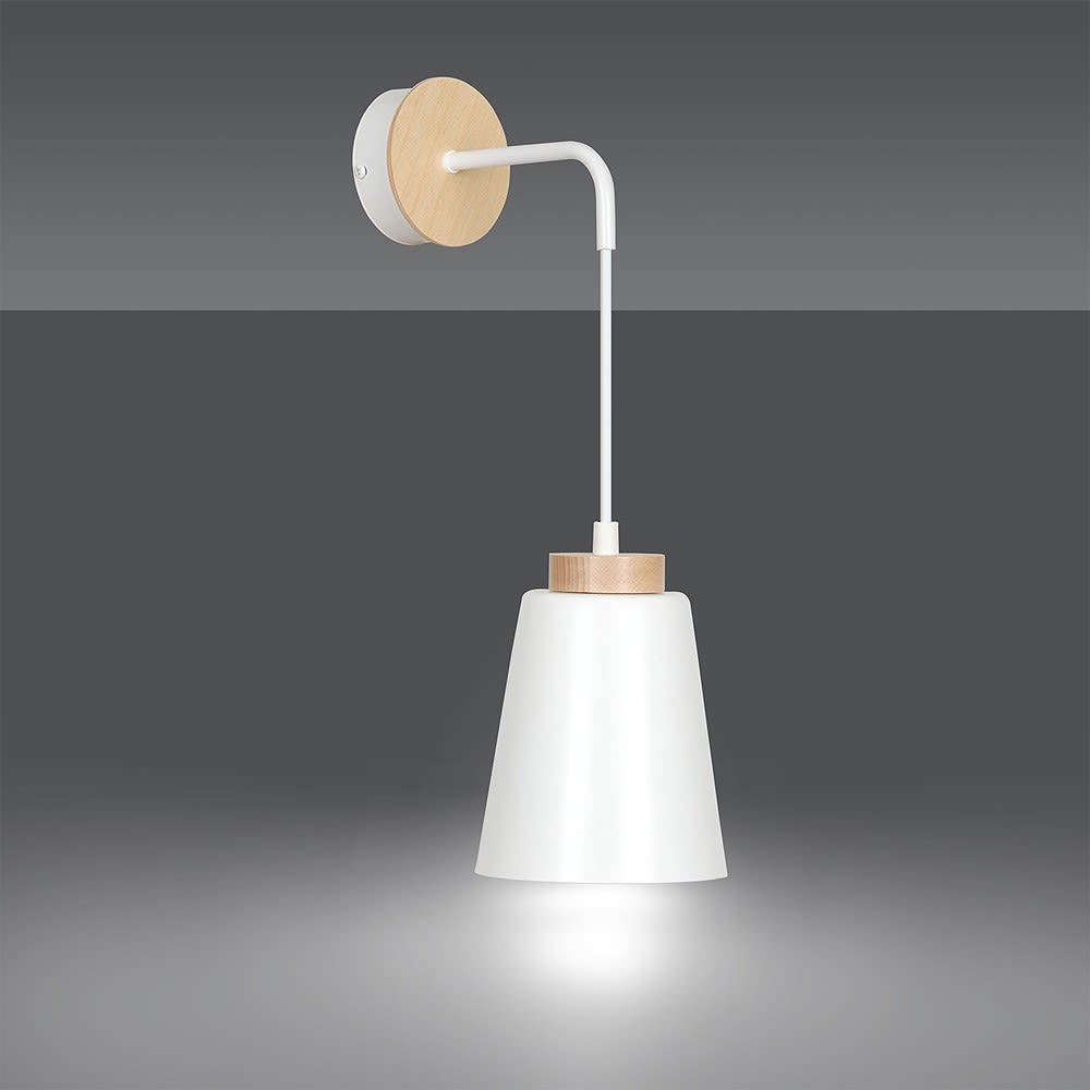 Applique con paralume bianco orientabile e altezza regolabile -