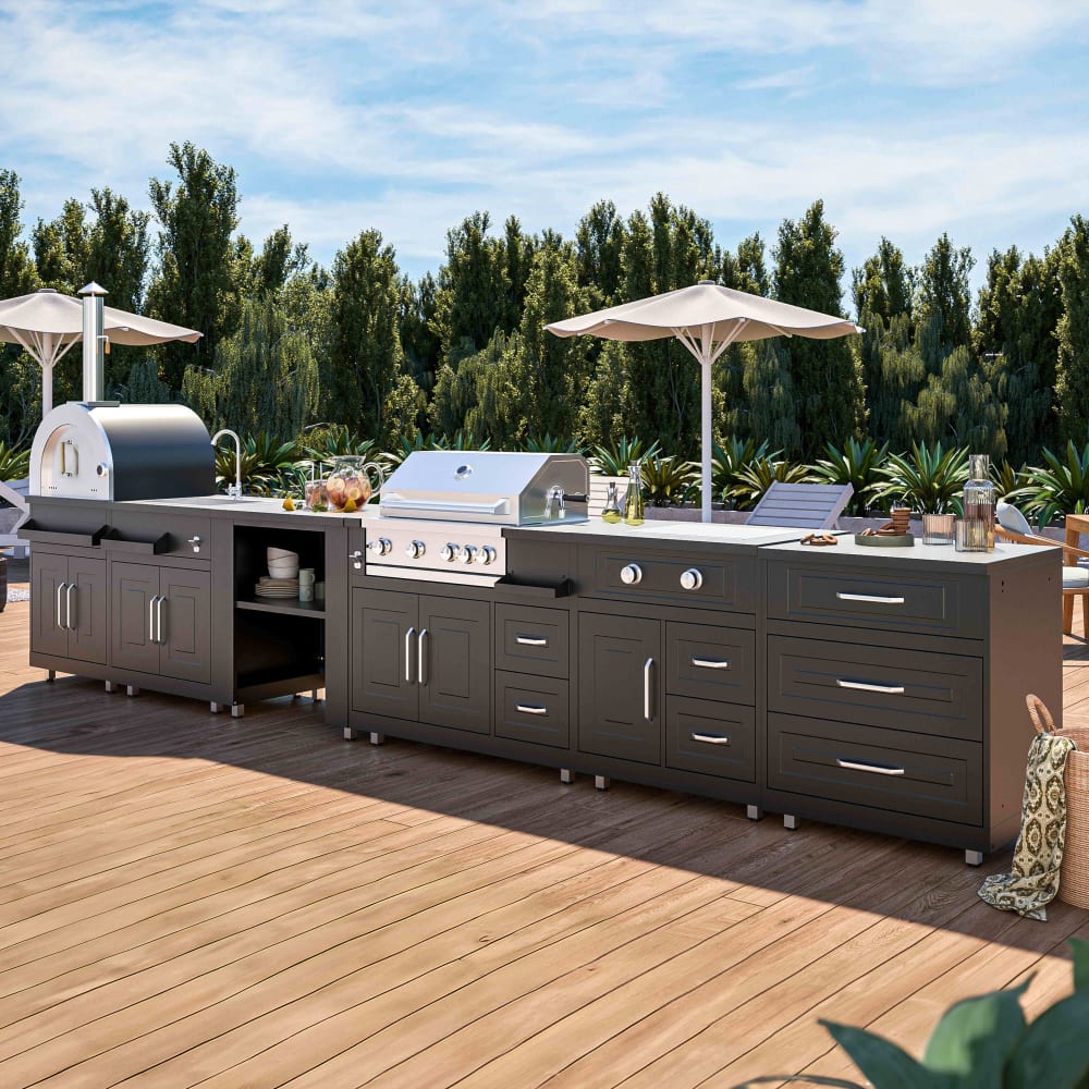 Cuisine d'extérieur 6 meubles avec module cuisson