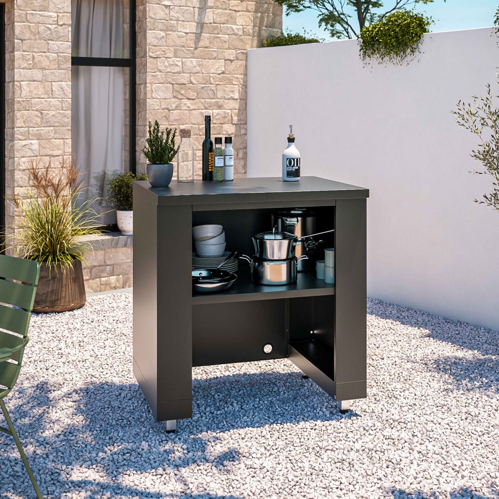 Meuble plan de travail et étagère pour cuisine extérieure
