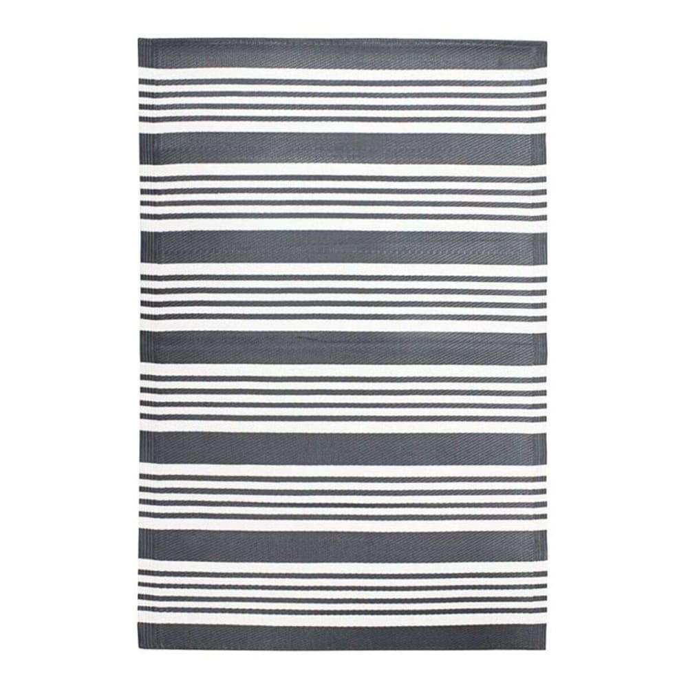 Tapis d'extérieur à rayures gris 120x180