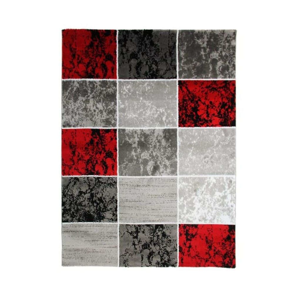 In-/Outdoor-Teppich Vintage mit roten Würfelmotiven 160x230 -