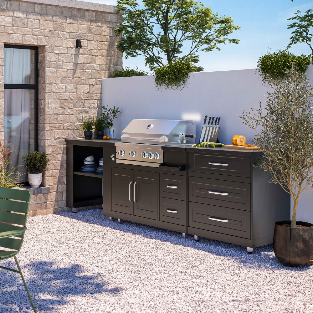 Cuisine d'extérieur 3 modules avec barbecue