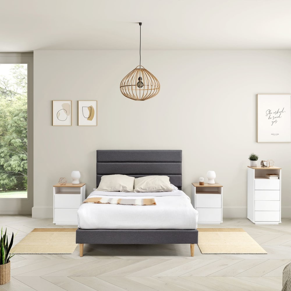 Polsterbett 150x190 cm, Dunkelgrau - Maisons Du Monde