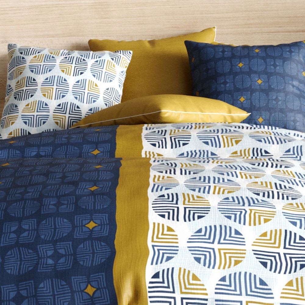 Parure de lit 2 places coton à motifs 240x260 cm - Maisons du Monde