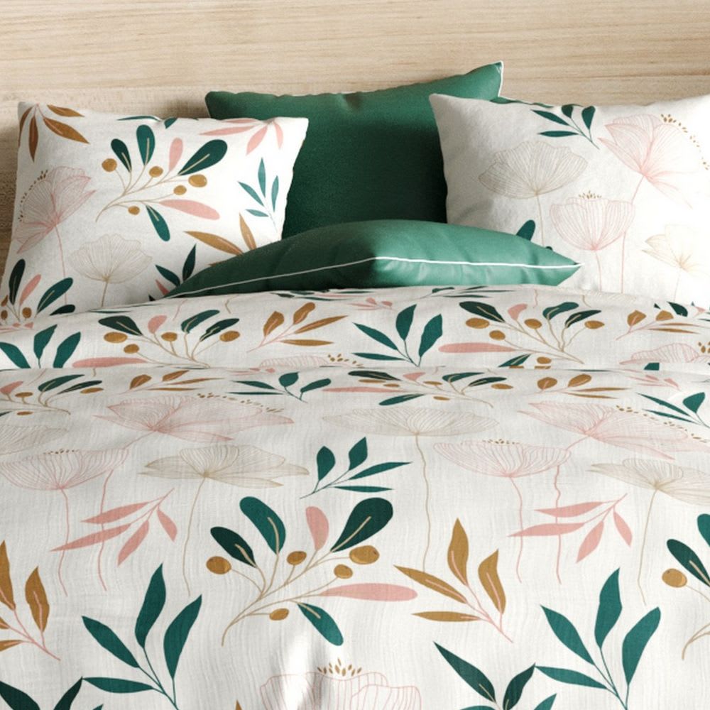 Parure de lit 2 places coton à motifs 240x260 cm - Maisons du Monde