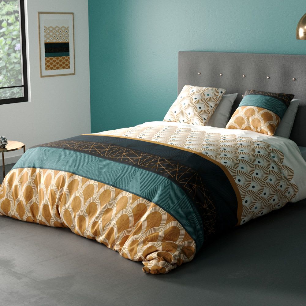 Parure de lit 2 places coton à motifs 240x260 cm