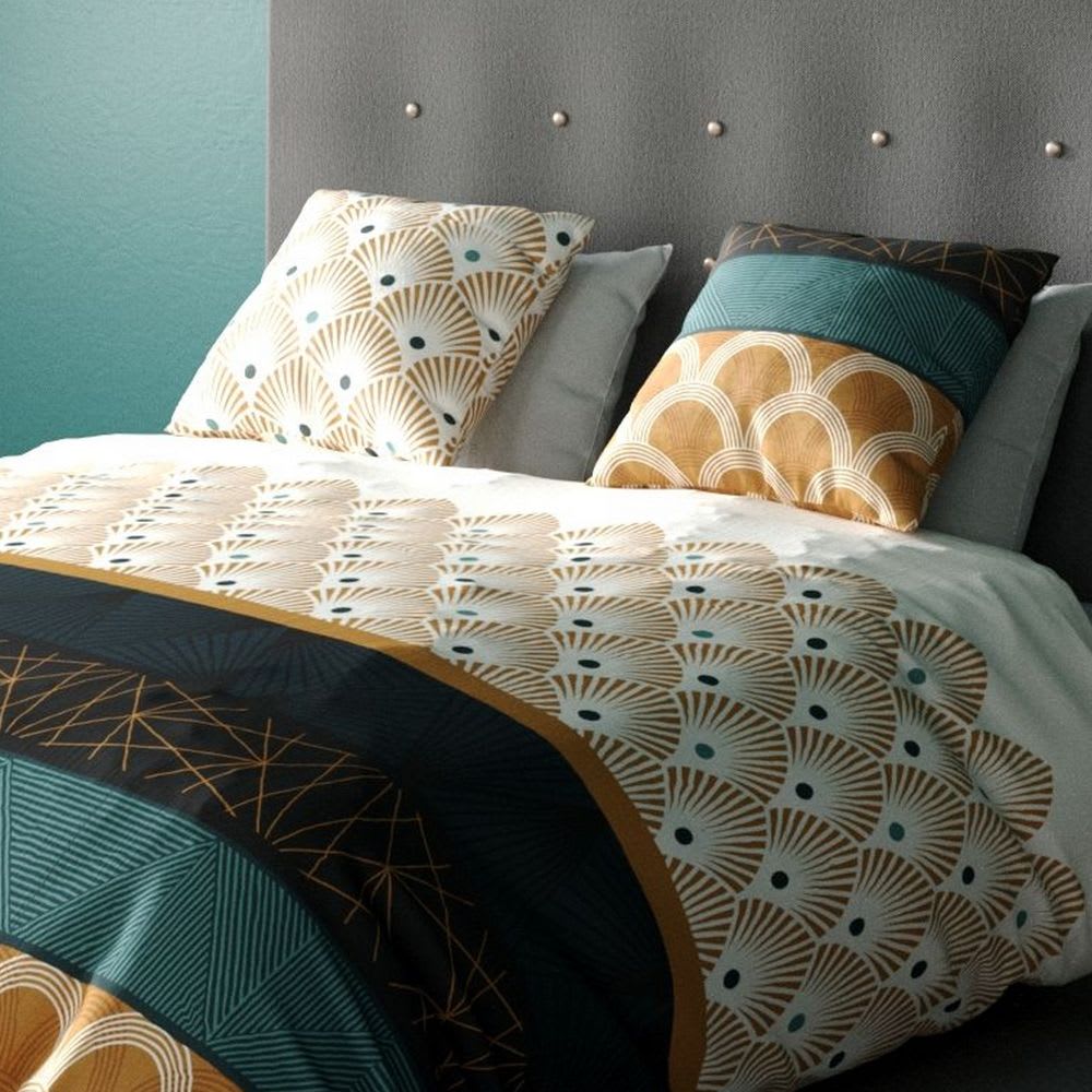 Parure de lit 2 places coton à motifs 240x260 cm - Maisons du Monde