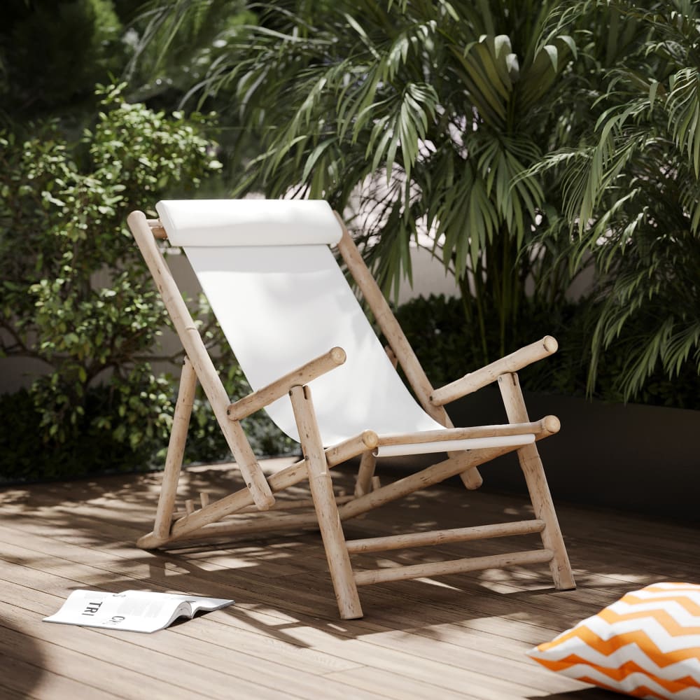 Chilienne en bambou et toile blanche