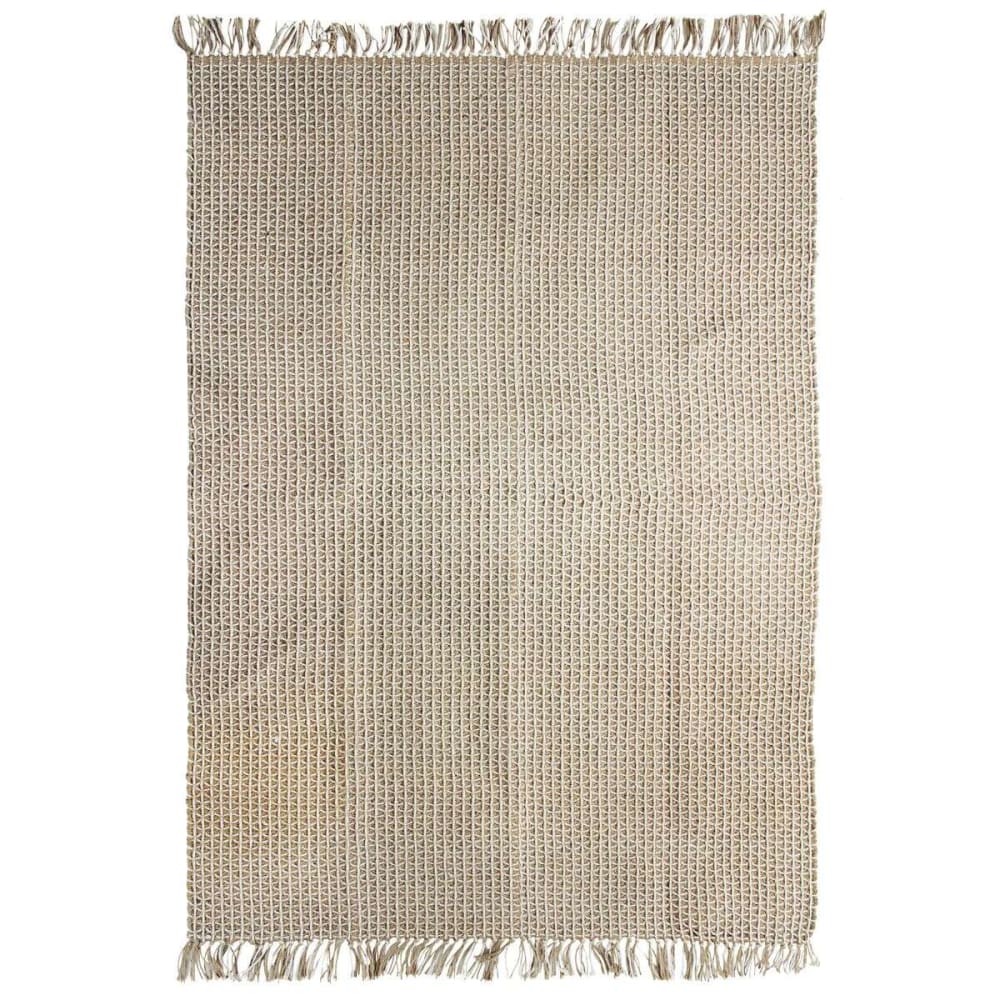 Tapis jute et coton artisanal beige naturel 160x230