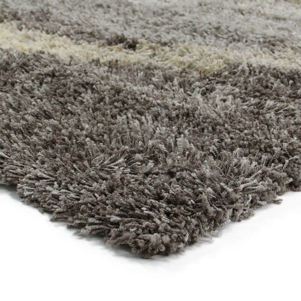 Tapis à poils longs motifs cercles gris 120x170 — vue 4