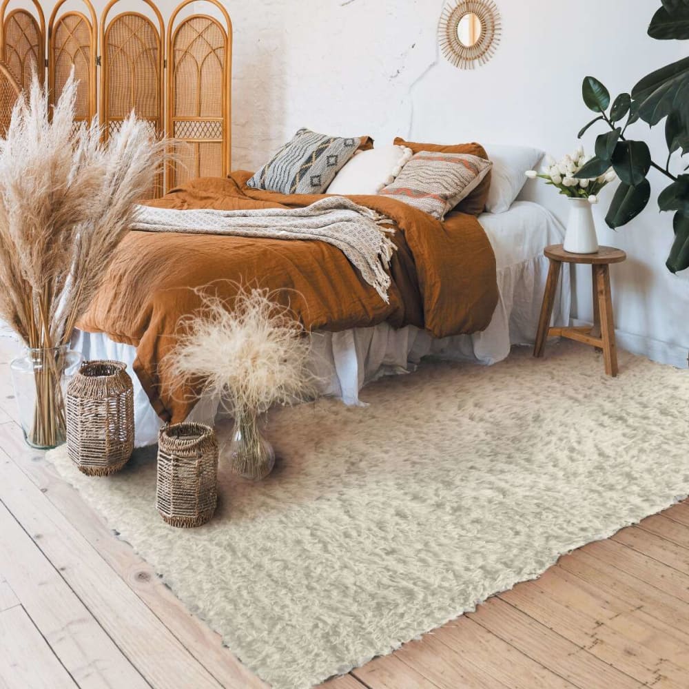 Tapis tout doux imitation fourrure beige 120x170 — vue 3