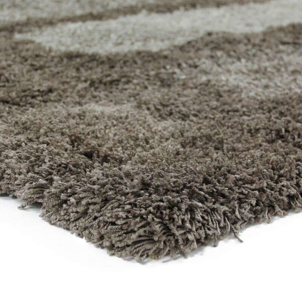 Tapis à poils longs motifs rectangles gris 120x170 — vue 4