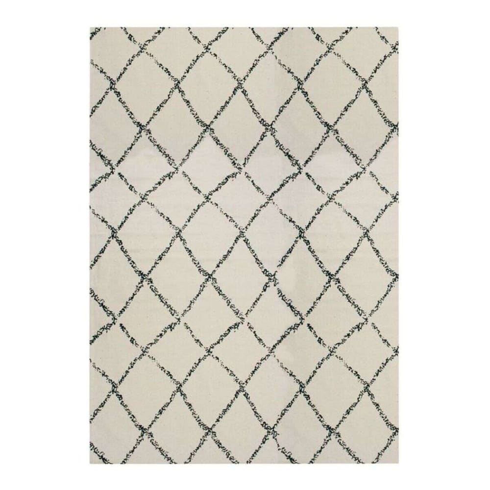 Baumwollteppich Rauten Natur Schwarz 160x230 - Maisons Du Monde