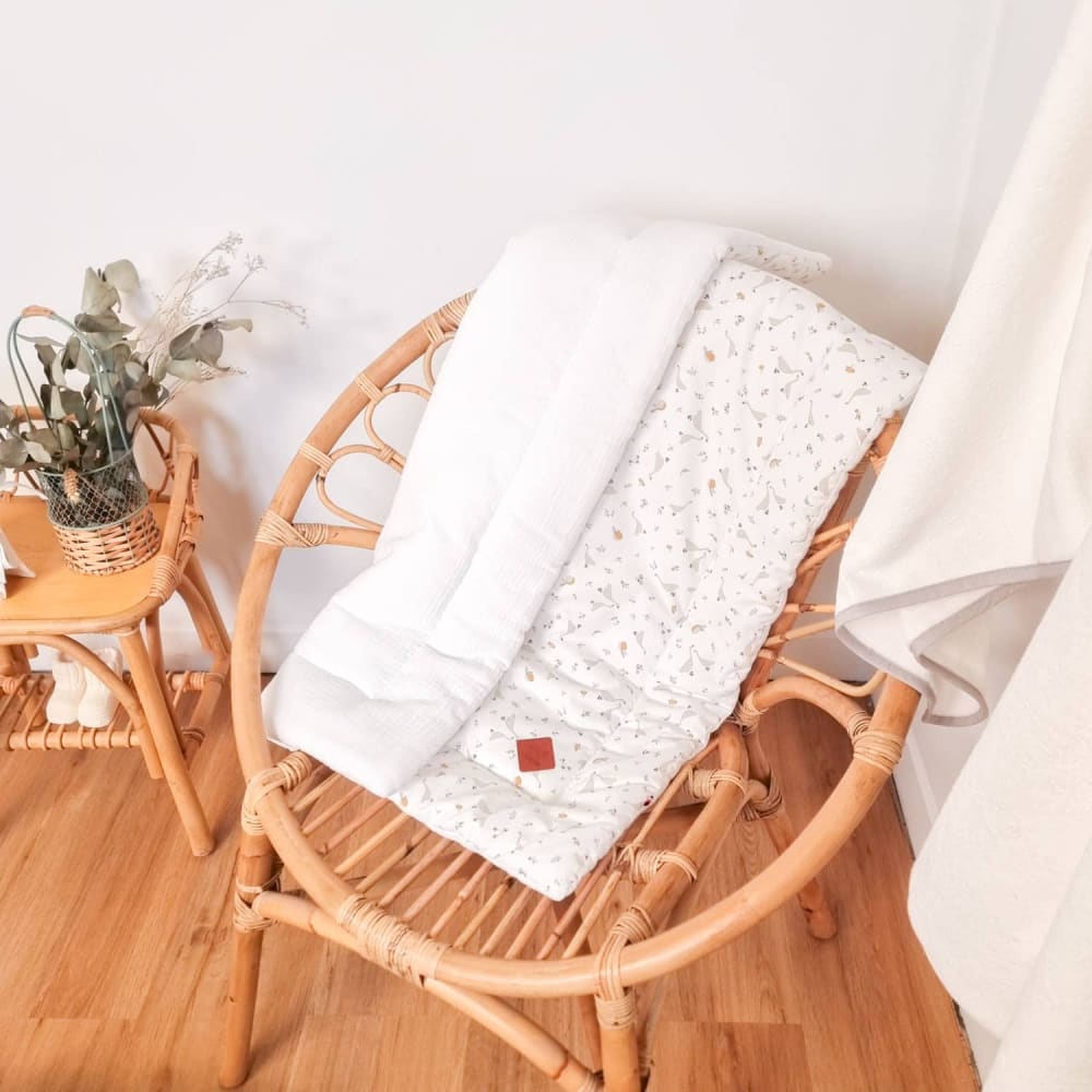 Piumino e cuscino reversibili per bambino in mussola di cotone -