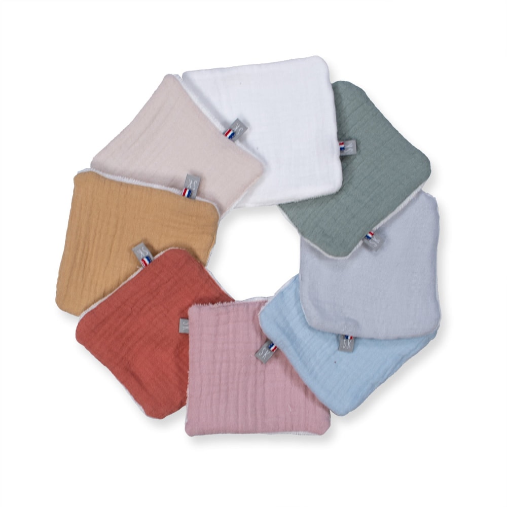 Sevira Kids Set von 8 waschbaren tüchern wochenübersicht aus baumwollgaze jeanne m style classic chic Mehrfarbig Öko-Tex Zertifikat Baumwolle