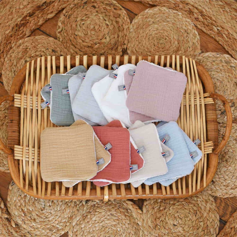 Toallitas de algodón lavables para bebés 8 piezas jeanne multicolor - Maisons du Monde